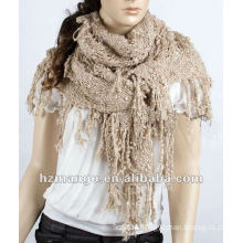 Latest fashion infinity crochet lace fringe knitted winter scarf